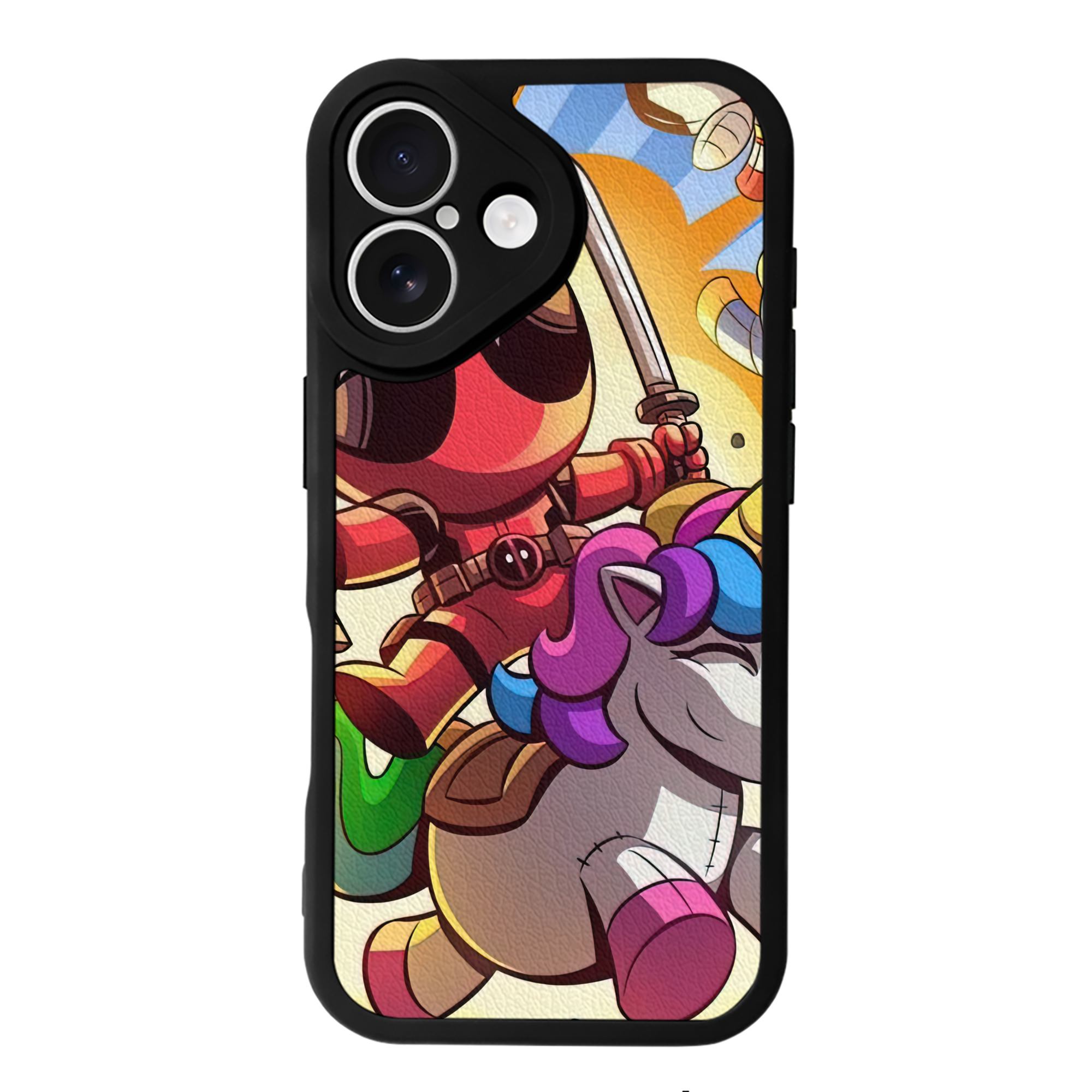 （画像用） Deadpool デッドプール 【iPhone 16シリーズ対応】シリコンスマホケース（レザー調） 材質：シリコン